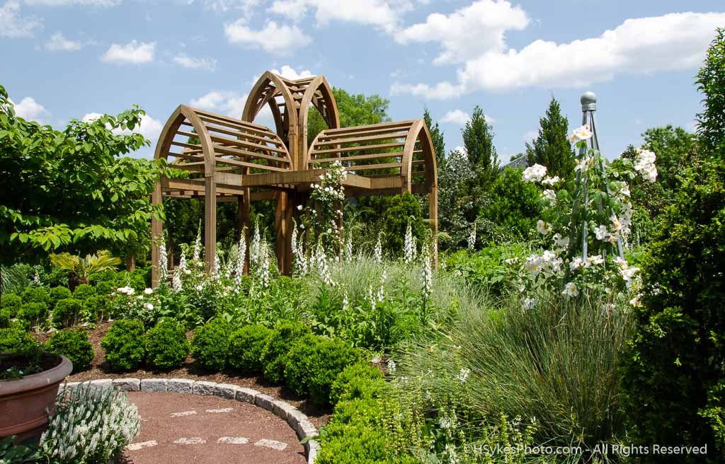 Gothic Pavilion in the Dukes White Garden photographed by Howard Sykes of HSykes Photo