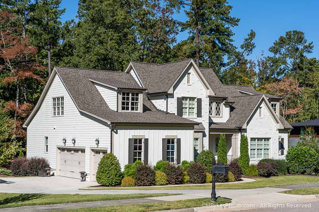 Two story home with three car garage