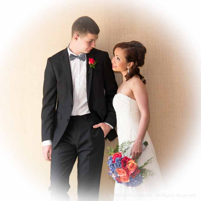 Portrait of a wedding couple